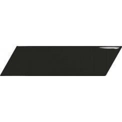Equipe Chevron Black Left 18.6 x 5.2cm Wall Tile PER BOX