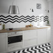 Equipe Chevron Black Left 18.6 x 5.2cm Wall Tile PER BOX