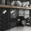 Equipe Chevron Black Matt Left 18.6 x 5.2cm Wall Tile PER BOX