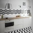 Equipe Chevron Black Right 18.6 x 5.2cm Wall Tile PER BOX