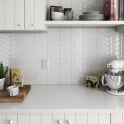 Equipe Chevron Cream Left 18.6 x 5.2cm Wall Tile PER BOX