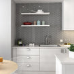 Equipe Chevron Dark Grey Right 18.6 x 5.2cm Wall Tile PER BOX