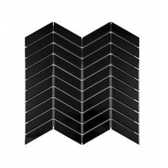 Chevron Gloss Black 28.85cm x 30.25cm (2.3cm x 8.5cm) Mosaic Tile