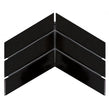 Chevron Gloss Black 31.85cm x 22.4cm (4.5cm x 18cm) Mosaic Tile
