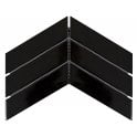 Chevron Gloss Black 31.85cm x 22.4cm (4.5cm x 18cm) Mosaic Tile