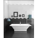 Chevron Gloss Black 31.85cm x 22.4cm (4.5cm x 18cm) Mosaic Tile