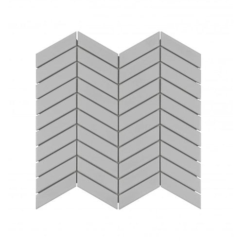 Chevron Gloss Grey 28.85cm x 30.25cm (2.3cm x 8.5cm) Mosaic Tile