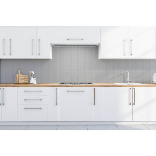 Chevron Gloss Grey 28.85cm x 30.25cm (2.3cm x 8.5cm) Mosaic Tile