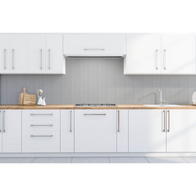 Chevron Gloss Grey 28.85cm x 30.25cm (2.3cm x 8.5cm) Mosaic Tile