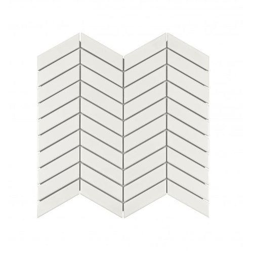 Chevron Gloss White 28.85cm x 30.25cm (2.3cm x 8.5cm) Mosaic Tile
