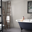 Equipe Chevron Greige Left 18.6 x 5.2cm Wall Tile PER BOX