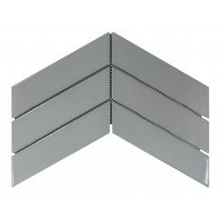 Chevron Grey Gloss 31.8cm x 22.4cm Wall & Floor Mosaic