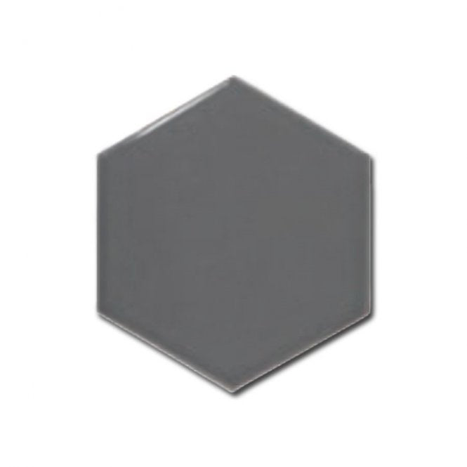 Equipe Chevron Hexagon Dark Grey 12.4cm x 10.7cm Wall Tile (Box Deal)