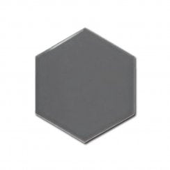 Equipe Chevron Hexagon Dark Grey 12.4cm x 10.7cm Wall Tile (Box Deal)