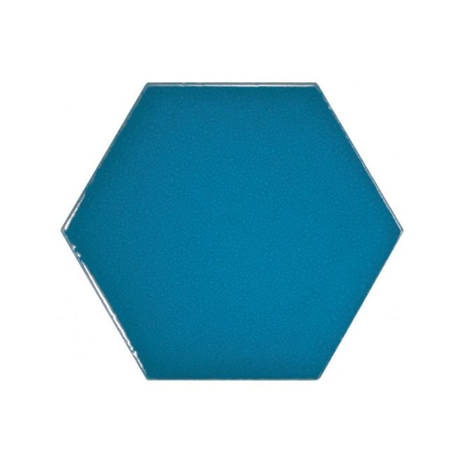 Equipe Chevron Hexagon Electric Blue 12.4cm x 10.7cm Wall Tile PER BOX