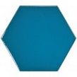 Equipe Chevron Hexagon Electric Blue 12.4cm x 10.7cm Wall Tile PER BOX
