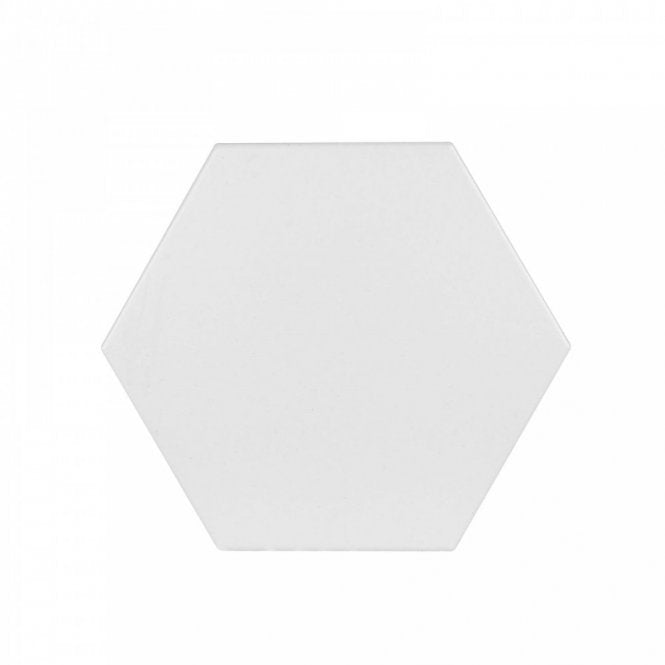 Equipe Chevron Hexagon White Matt 12.4cm x 10.7cm Wall Tile (Box Deal)