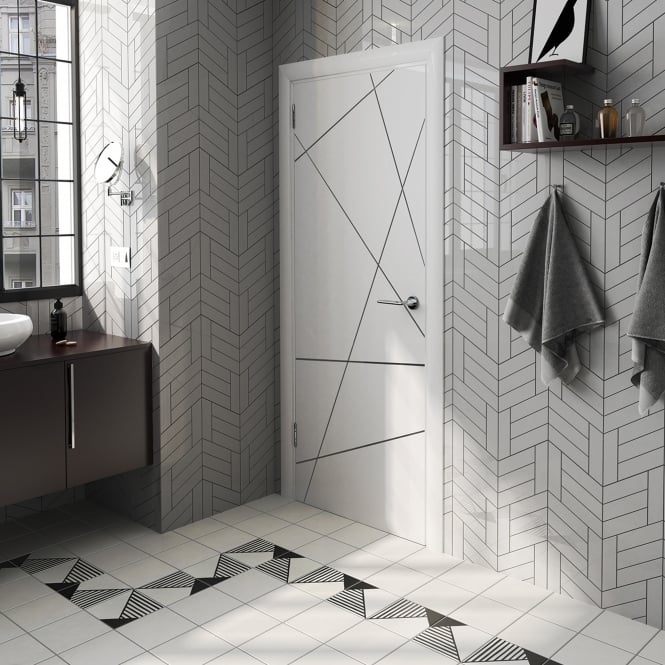 Equipe Chevron Light Grey Right 18.6 x 5.2cm Wall Tile PER BOX