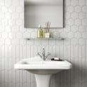 Equipe Chevron Light Grey Right 18.6 x 5.2cm Wall Tile PER BOX