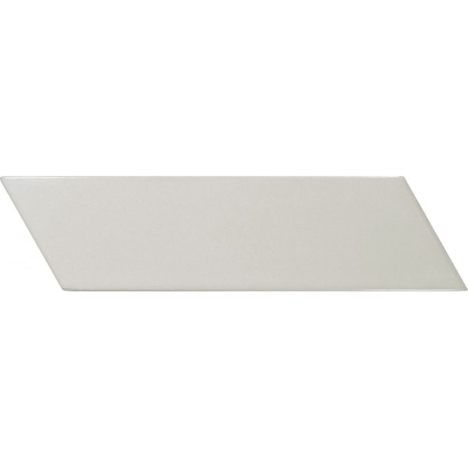 Equipe Chevron Light Grey Right 18.6 x 5.2cm Wall Tile PER BOX