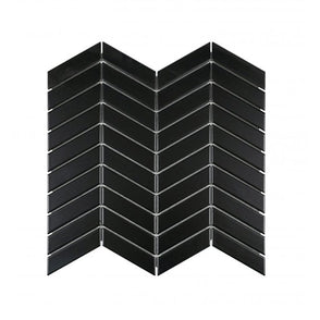 Chevron Matt Black 28.85cm x 30.25cm (2.3cm x 8.5cm) Mosaic Tile