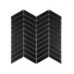Chevron Matt Black 28.85cm x 30.25cm (2.3cm x 8.5cm) Mosaic Tile