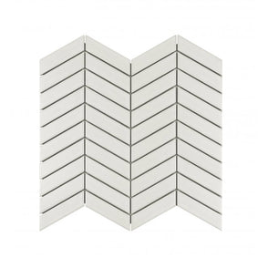 Chevron Matt White 28.85cm x 30.25cm (2.3cm x 8.5cm) Mosaic Tile