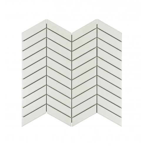 Chevron Matt White 28.85cm x 30.25cm (2.3cm x 8.5cm) Mosaic Tile