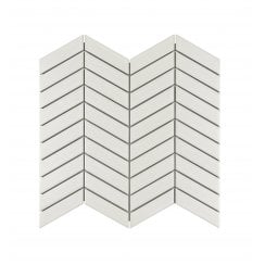 Chevron Matt White 28.85cm x 30.25cm (2.3cm x 8.5cm) Mosaic Tile