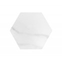 Made In Spain Cipriani Hexagon White Marble Effect Matt Porcelain 20cm x 24cm Wall and Floor Tile