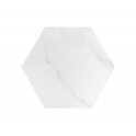 Made In Spain Cipriani Hexagon White Marble Effect Matt Porcelain 20cm x 24cm Wall and Floor Tile