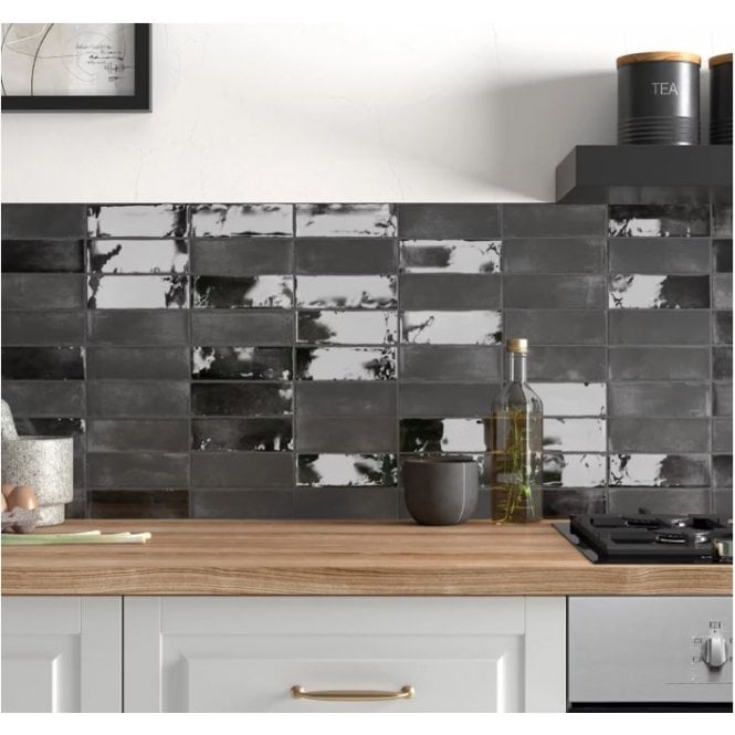 Equipe Coco Black Hat 5cm x 15cm Wall Tile