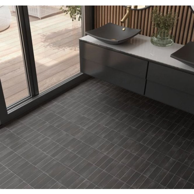 Equipe Coco Black Hat Matt 5cm x 15cm Wall Tile