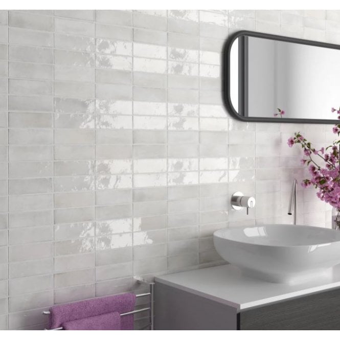 Equipe Coco White 5cm x 15cm Wall Tile