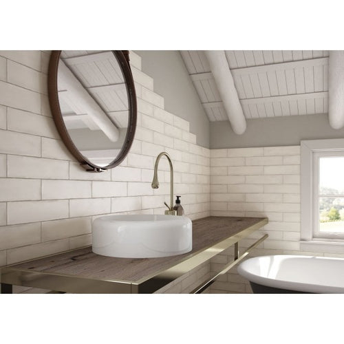 Cifre Ceramica Colonial Ivory Brillo 7.5cm x 30cm Wall Tile