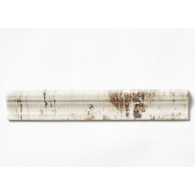 Colonial Mold White Wood Matt 5cm x 30cm Dado Border Tile