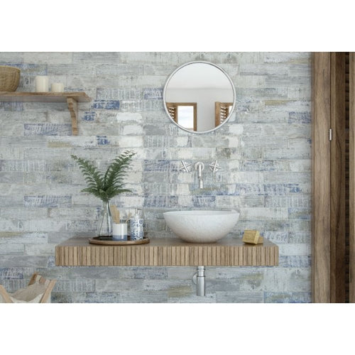 Cifre Ceramica Colonial Wood White Brillo 7.5cm x 30cm Wall Tile
