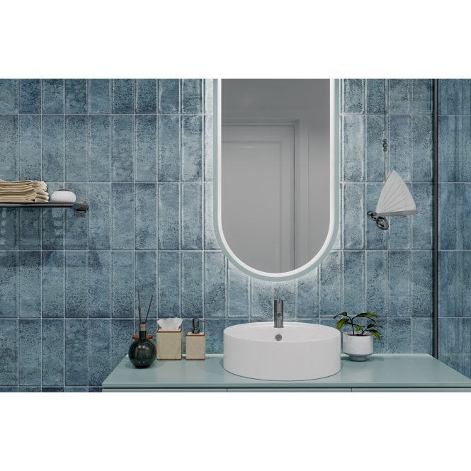 Como Blue 10cm x 30cm Wall Tile