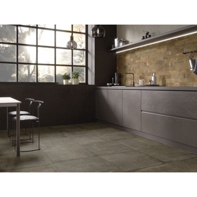 Italian Design Concrete Dark Grey 60cm x 120cm Wall and Floor Tile