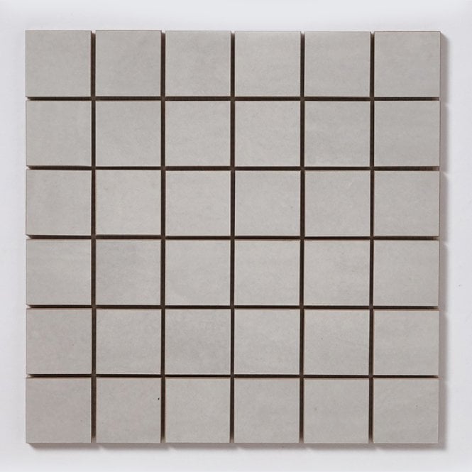 Concrete Flower Light Grey 29.7cm x 29.7cm Mosaic Tile