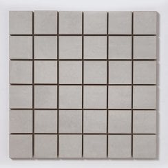 Concrete Flower Light Grey 29.7cm x 29.7cm Mosaic Tile