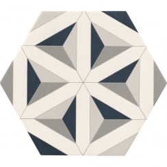 Contour Shadow Hexagon Tile 30cm x 28.5cm Floor Tile
