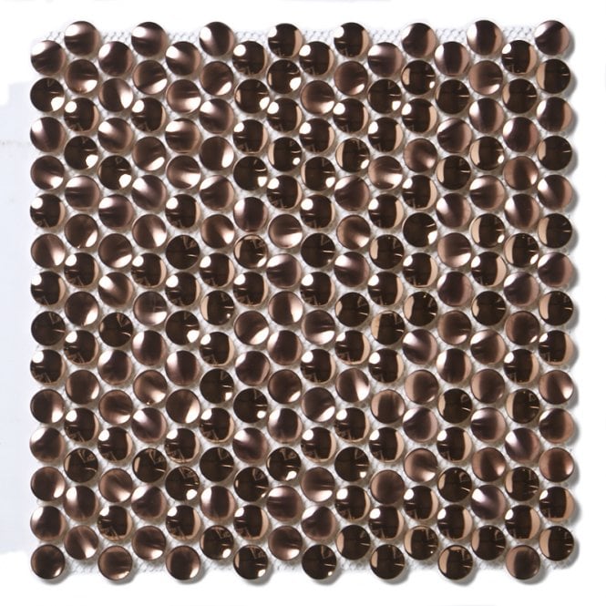 Convex Aluminium Copper 29.2cm x 29.2cm Mosaic Tile