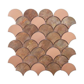 Copper Fan Mix 29cm x 29.6cm (6.2cm x 7.2cm) Mosaic Tile