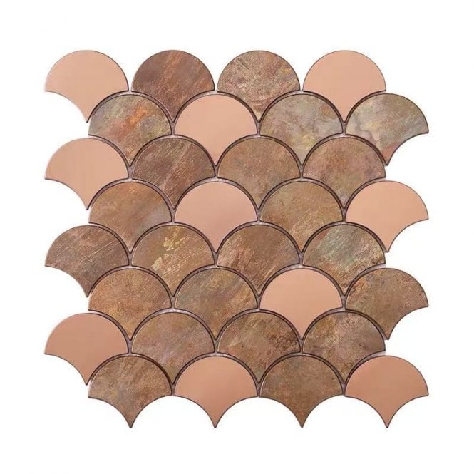Copper Fan Mix 29cm x 29.6cm (6.2cm x 7.2cm) Mosaic Tile