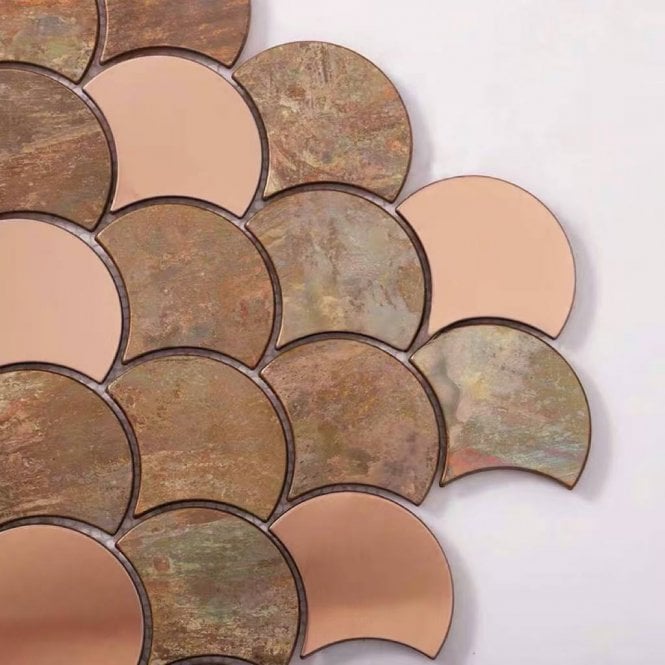 Copper Fan Mix 29cm x 29.6cm (6.2cm x 7.2cm) Mosaic Tile