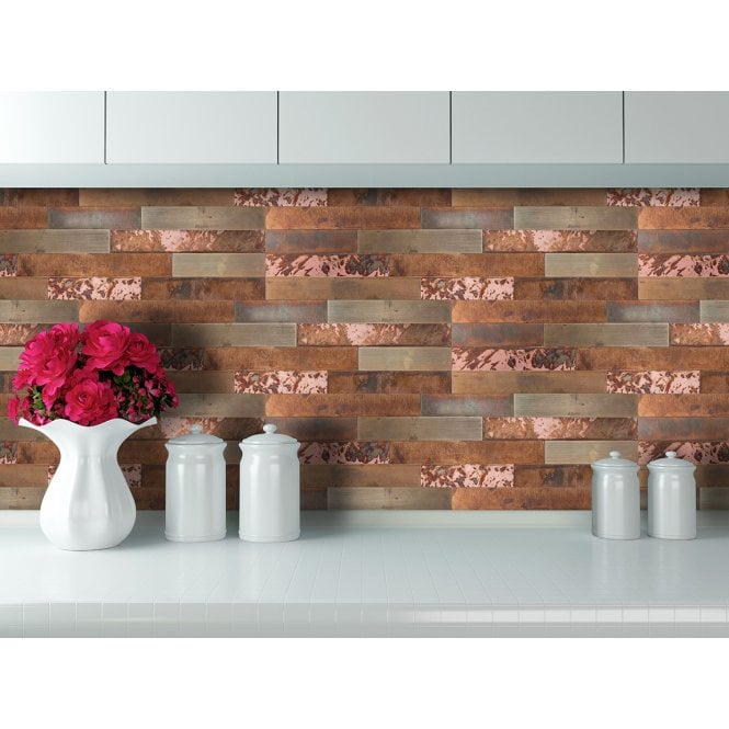 Copper Inferno 15cm x 60cm Peel & Stick Panel Tile