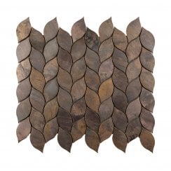 Copper Leaf Mix 30cm x 33.7cm (3.43cm x 7cm) Mosaic Tile