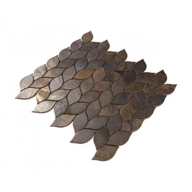 Copper Leaf Mix 30cm x 33.7cm (3.43cm x 7cm) Mosaic Tile