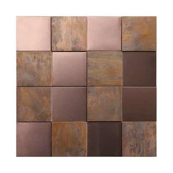 Copper Square Mix 30cm x 30cm (7.5cm x 7.5cm) Mosaic Tile